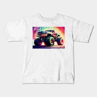 Rainbow monster truck Kids T-Shirt